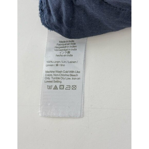 J.Crew Wide Leg Cropped Pants Navy Blue 100% Linen Pull On Pants Sz Sm Boho - Picture 11 of 12